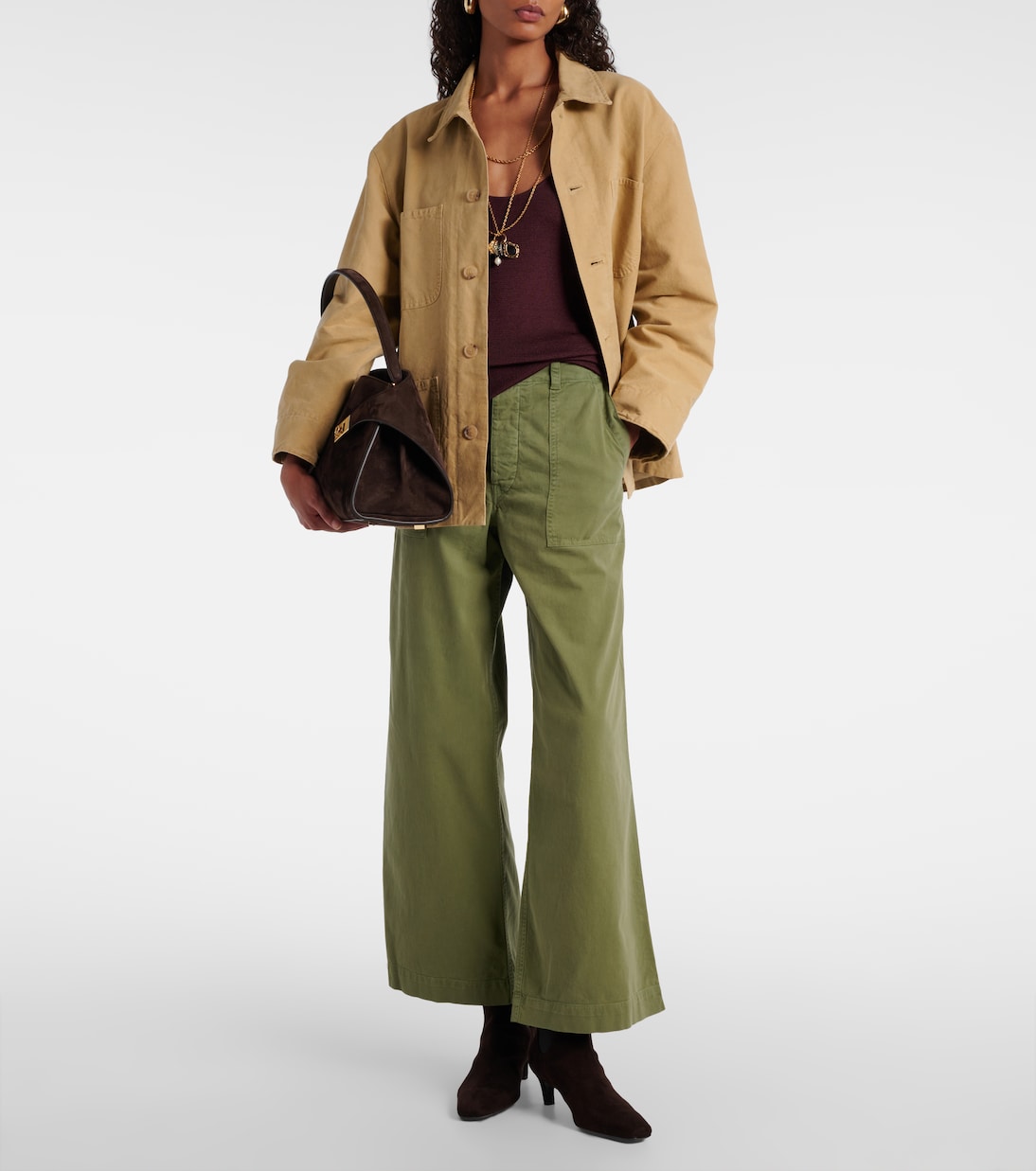 Leon mid-rise cotton twill wide-leg pants | Nili Lotan