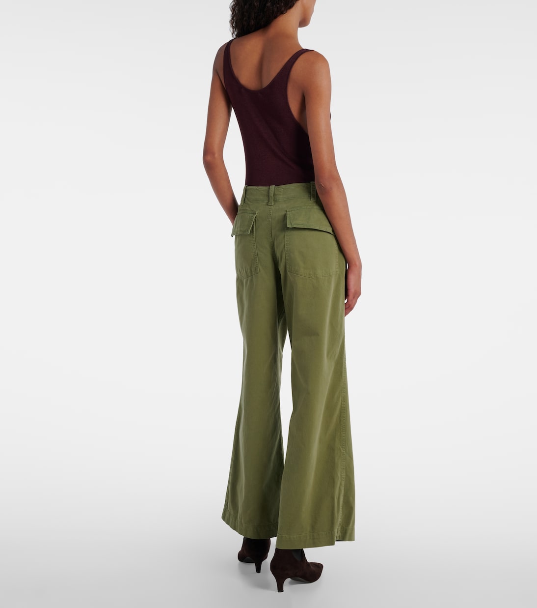 Leon mid-rise cotton twill wide-leg pants | Nili Lotan