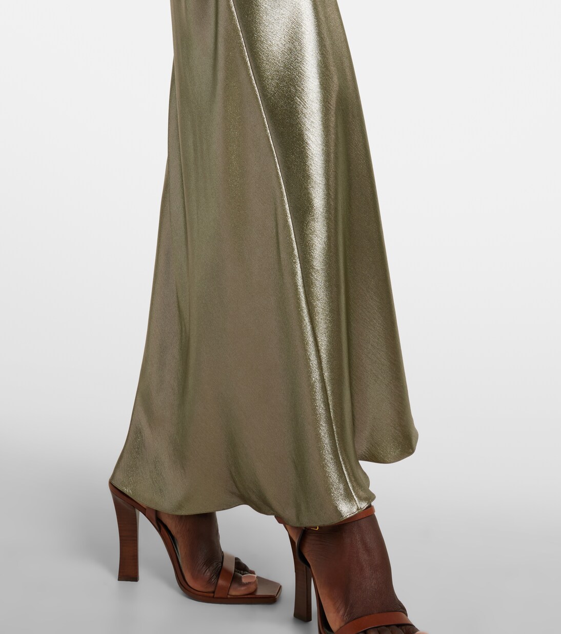 Lace-trimmed silk charmeuse slip dress | Saint Laurent