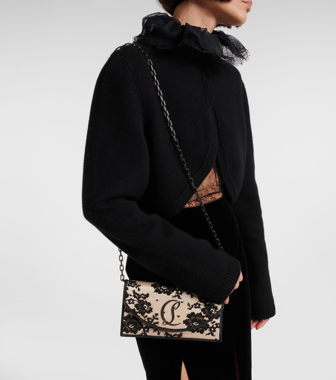 Loubi54 Small lace clutch | Christian Louboutin