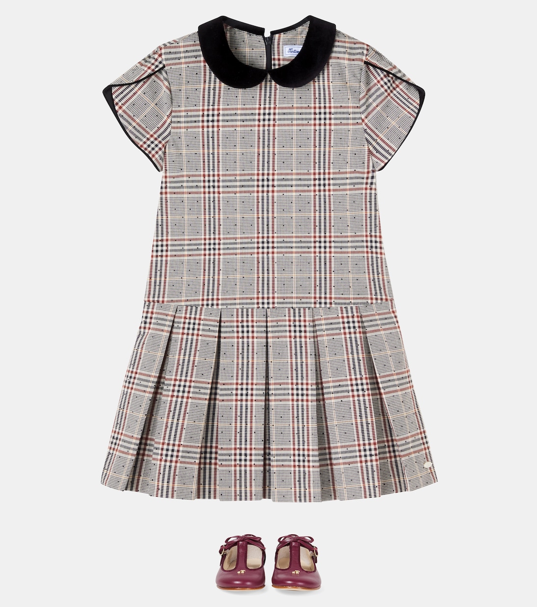 Checked pleated dress | Tartine et Chocolat