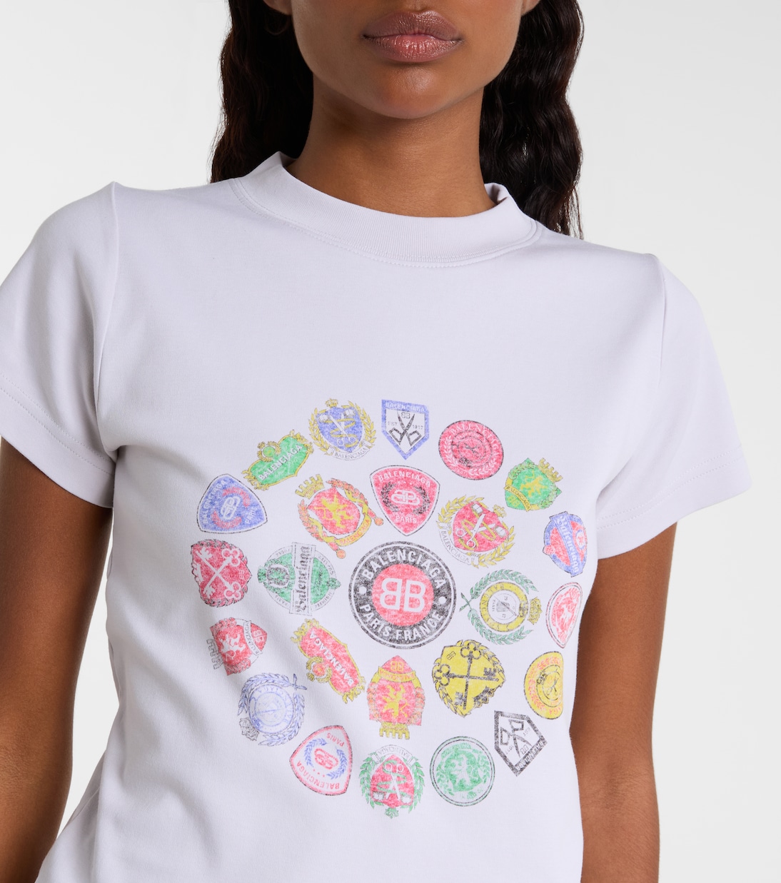 T-shirt in jersey di cotone con stampa | Balenciaga