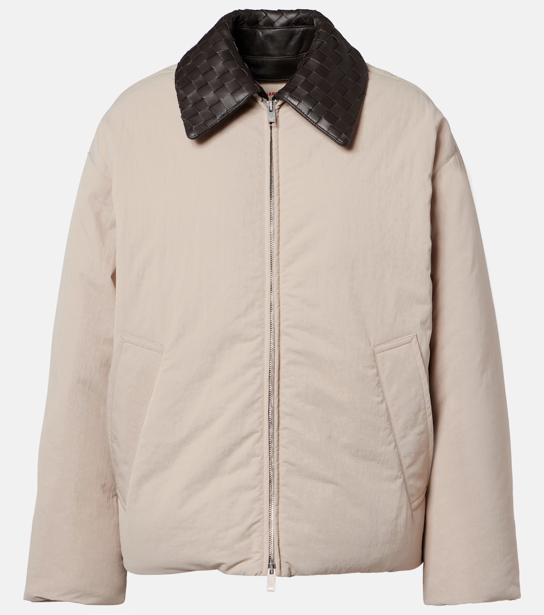 Intrecciato leather-trimmed down jacket  | Bottega Veneta