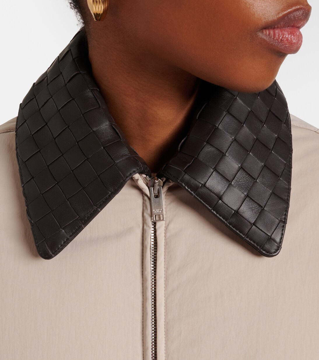 Intrecciato leather-trimmed down jacket  | Bottega Veneta