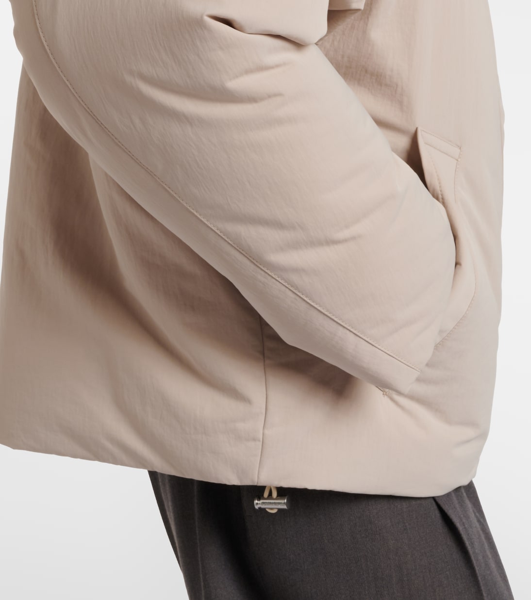 Intrecciato leather-trimmed down jacket  | Bottega Veneta