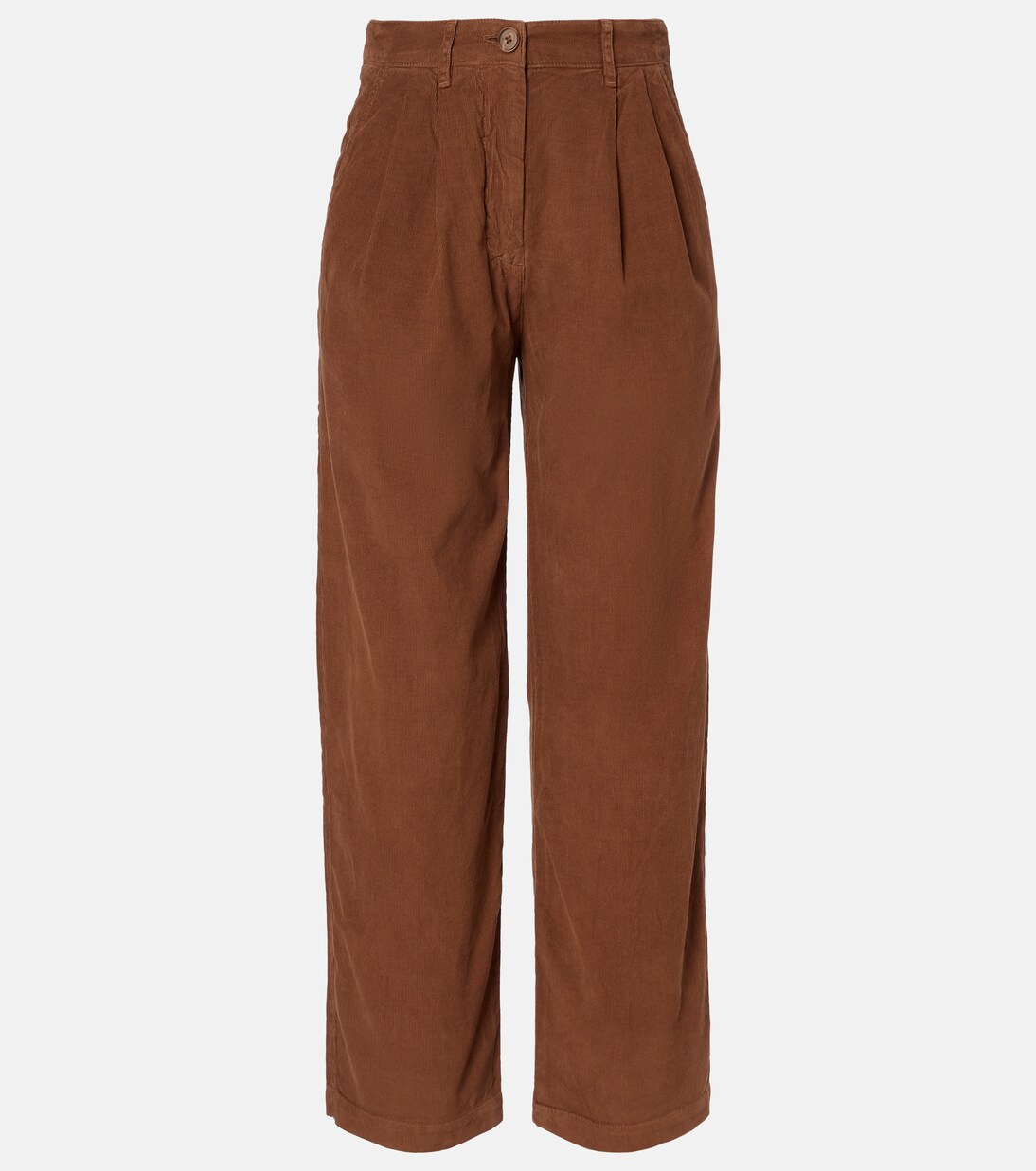 Pantalon droit Gail à taille haute en coton | Velvet