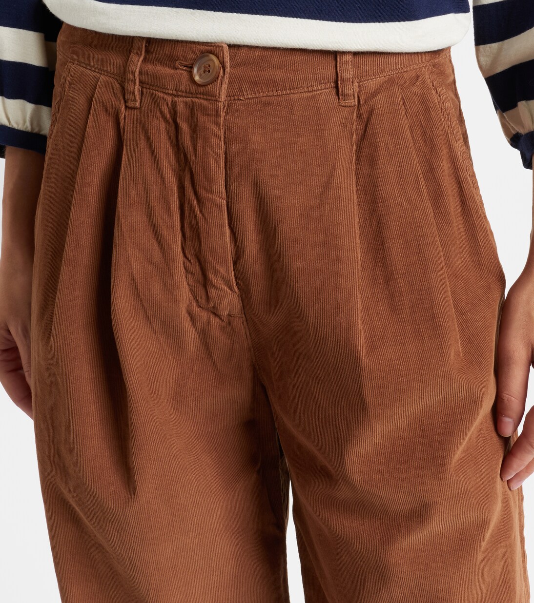 Pantalon droit Gail à taille haute en coton | Velvet