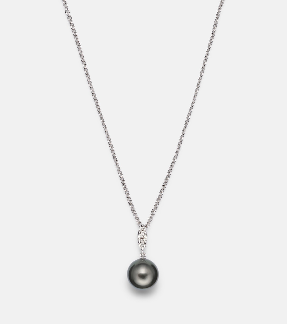 Halskette aus 18kt Weißgold mit Diamanten und Südseeperle | Mikimoto