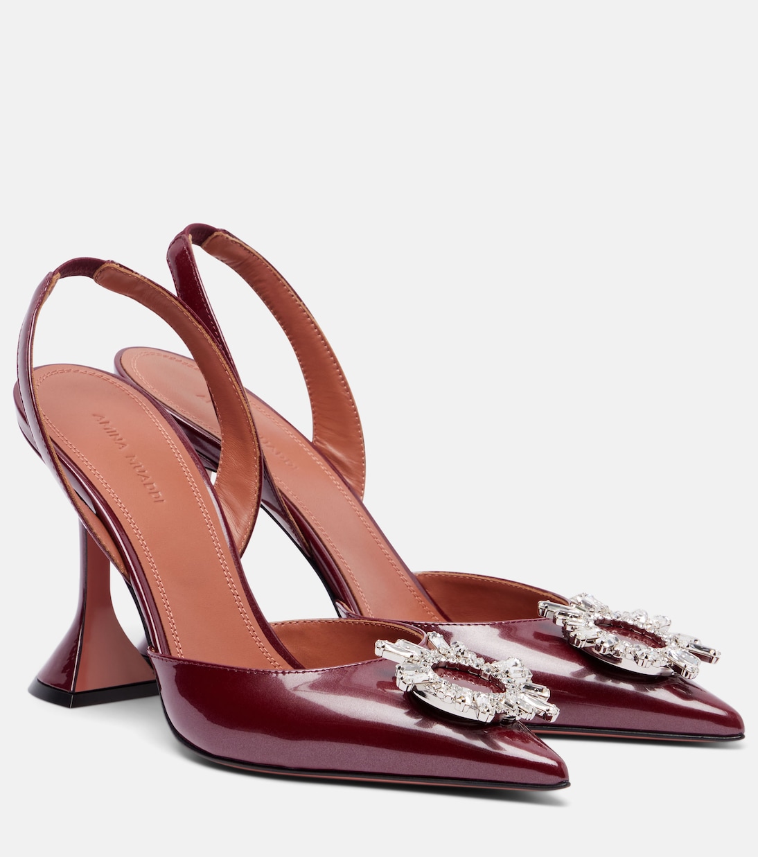 Begum 95 patent leather slingback pumps | Amina Muaddi