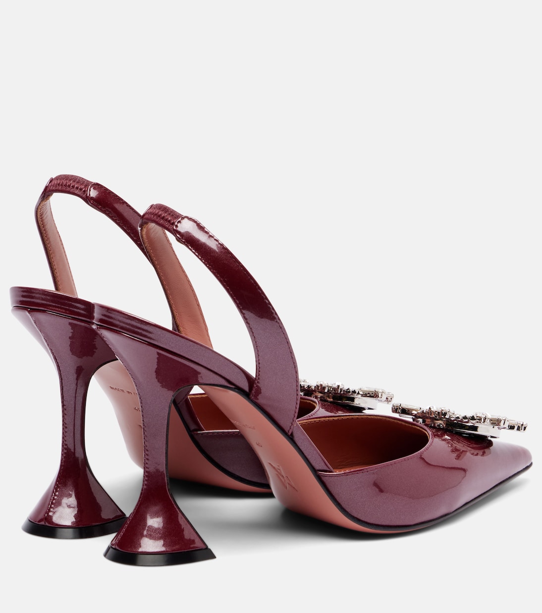 Begum 95 patent leather slingback pumps | Amina Muaddi
