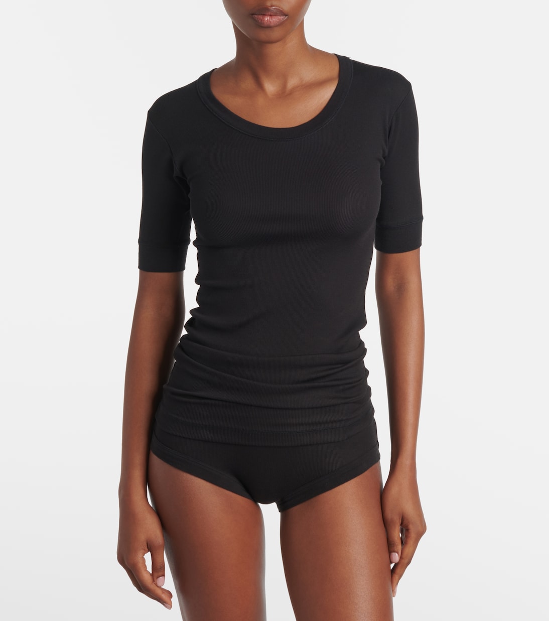 Ribbed-knit cotton-blend top | Calvin Klein Collection