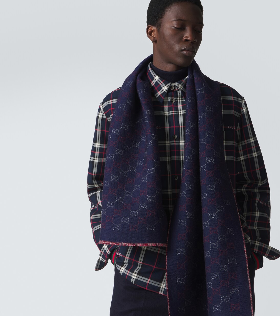 GG reversible wool jacquard scarf | Gucci