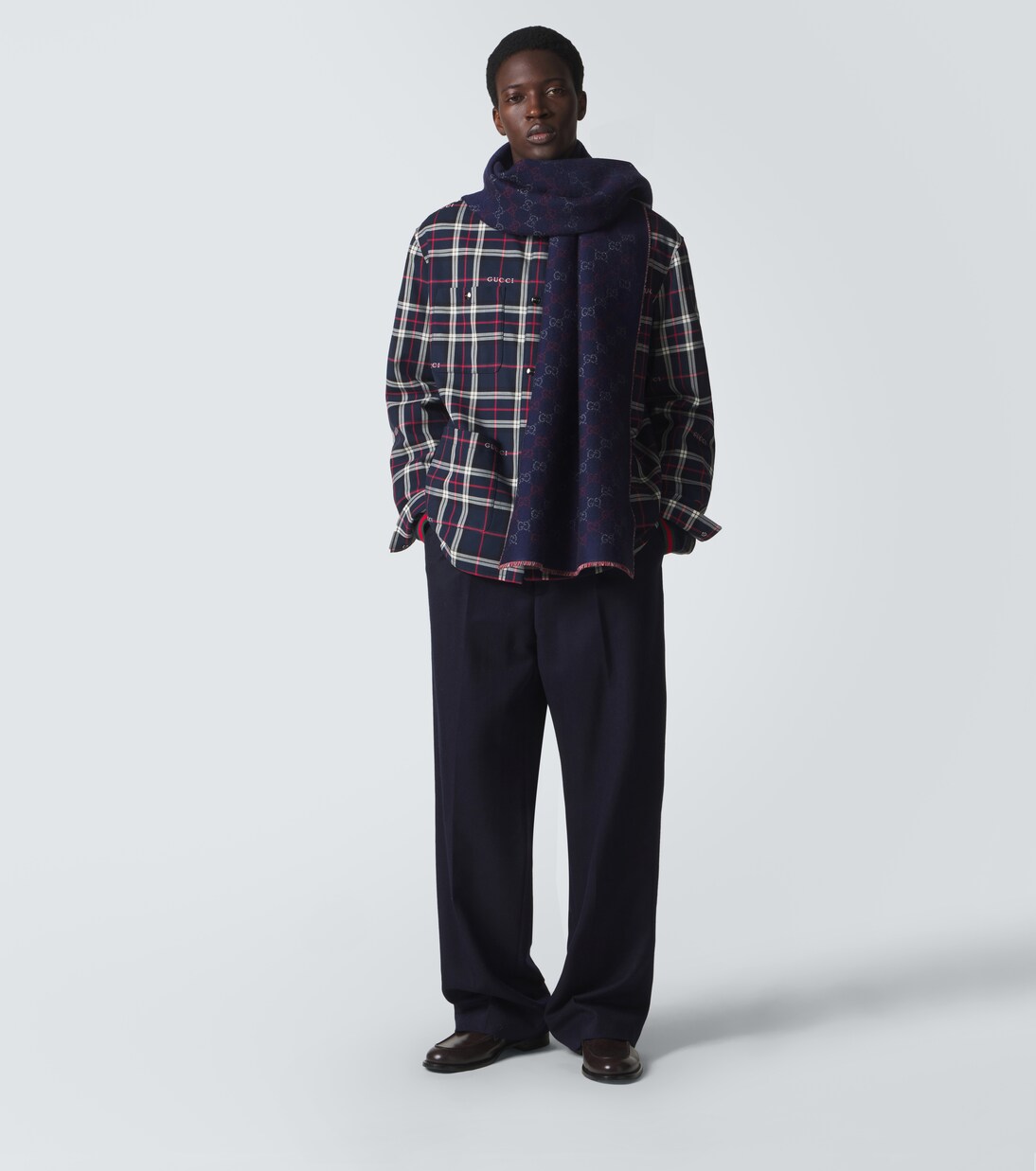 GG reversible wool jacquard scarf | Gucci