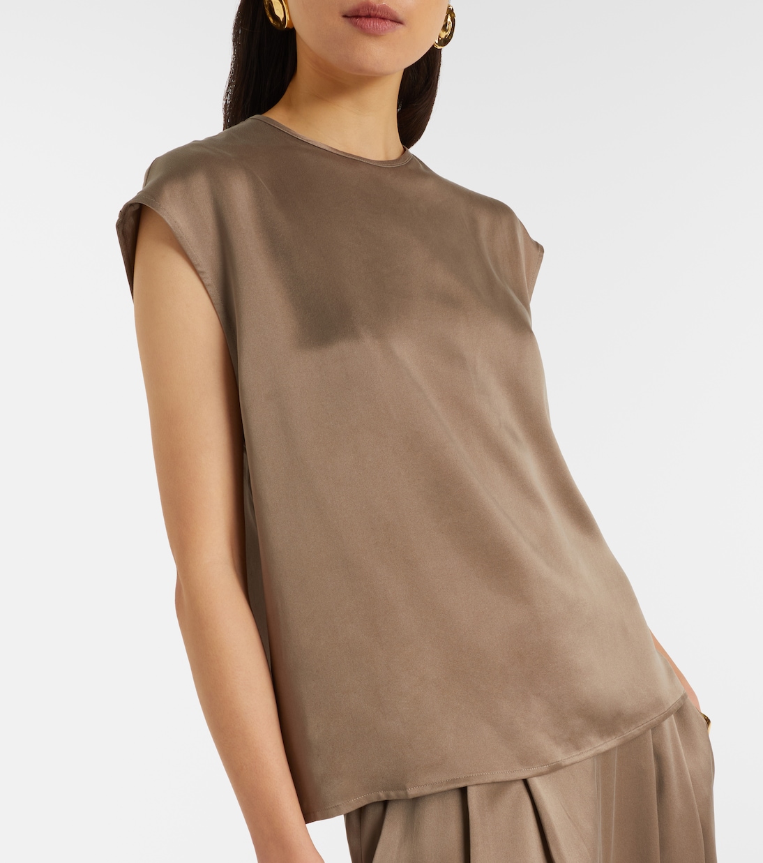 Dasha silk charmeuse top | Asceno