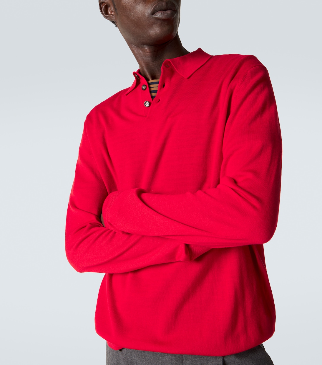 Virgin wool polo shirt | Allude