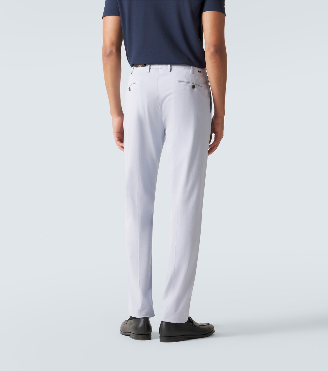 Cotton and silk slim pants | Slowear