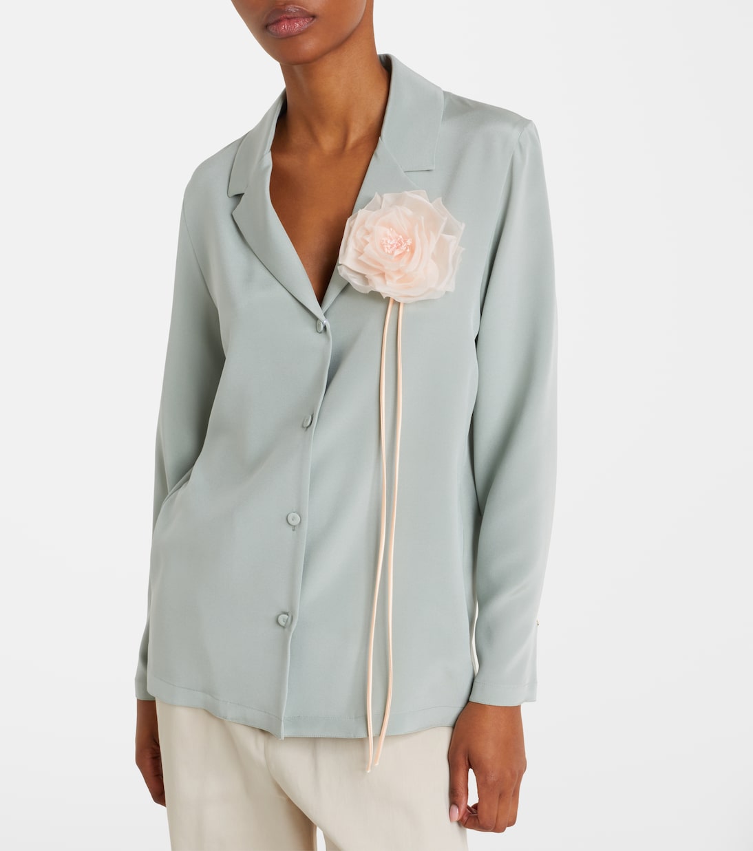 Ario floral-appliqué silk chiffon brooch | Max Mara