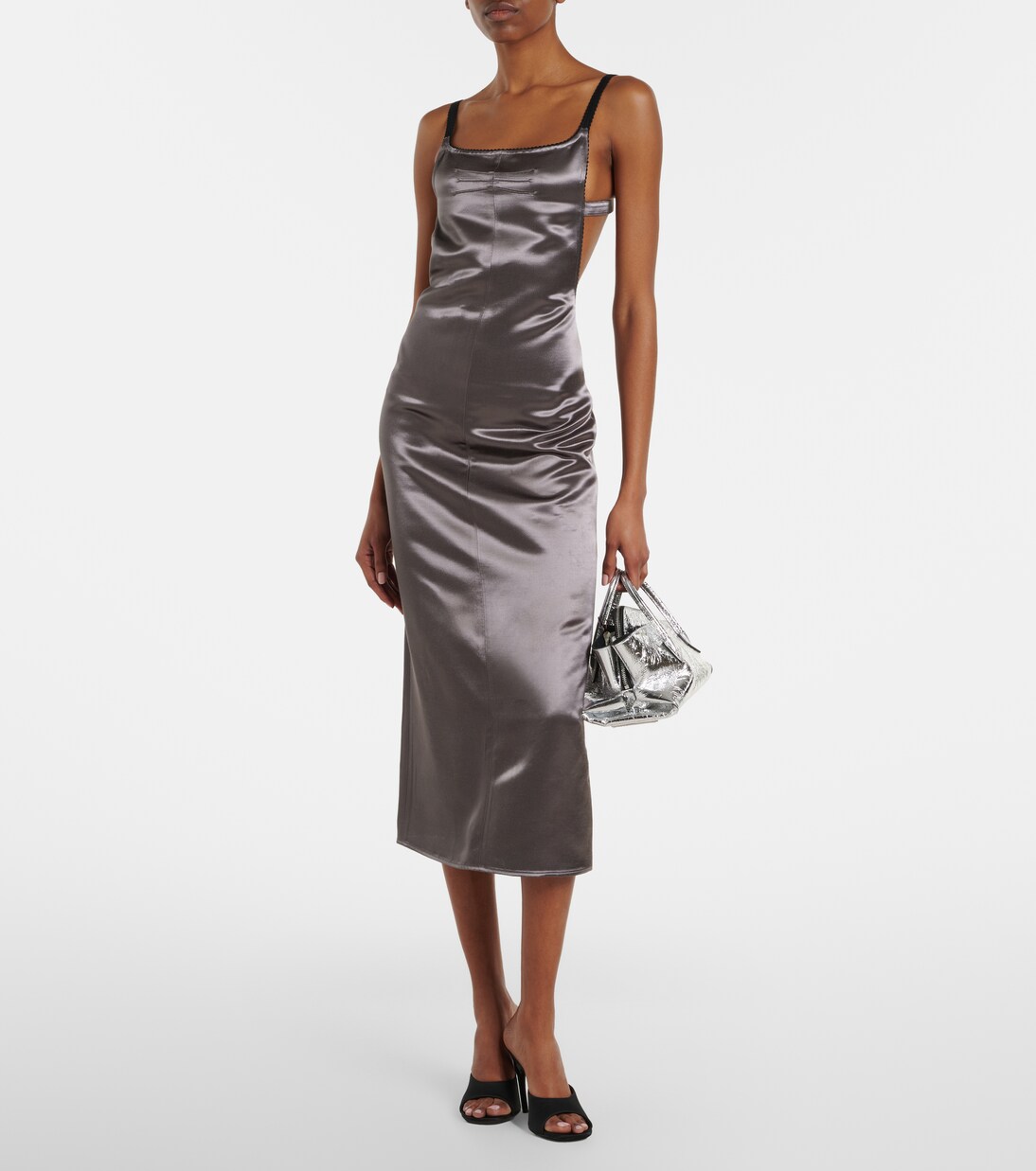 Open-back satin midi dress | The Attico