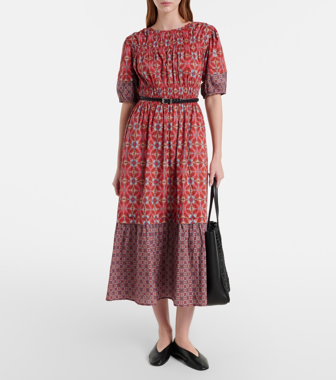 Robe midi Maela imprimée en coton | Velvet