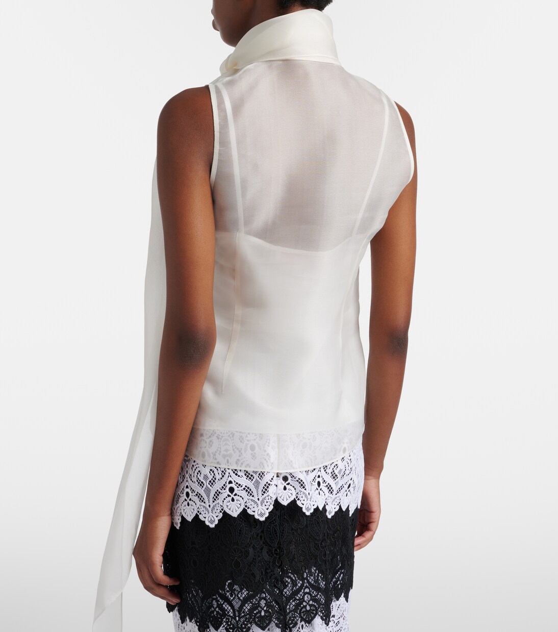 Tie-neck silk top | Carolina Herrera