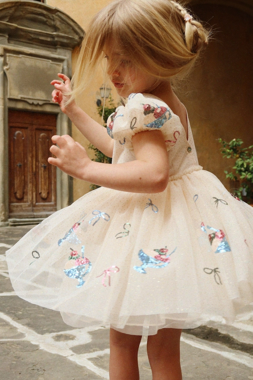 Robe Yvonne en tulle à sequins | Konges Sløjd