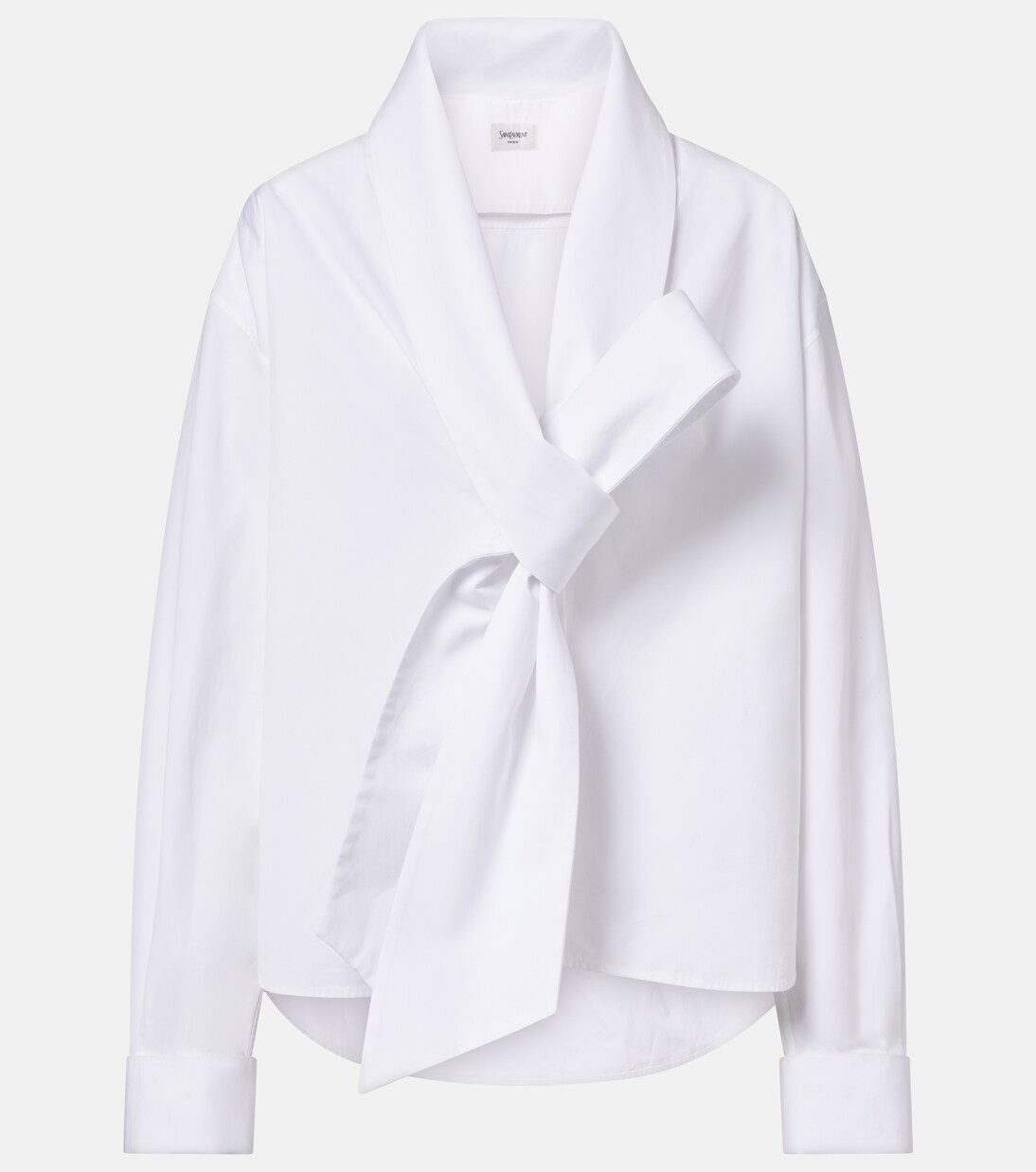 Bow-detail cotton poplin blouse | Saint Laurent