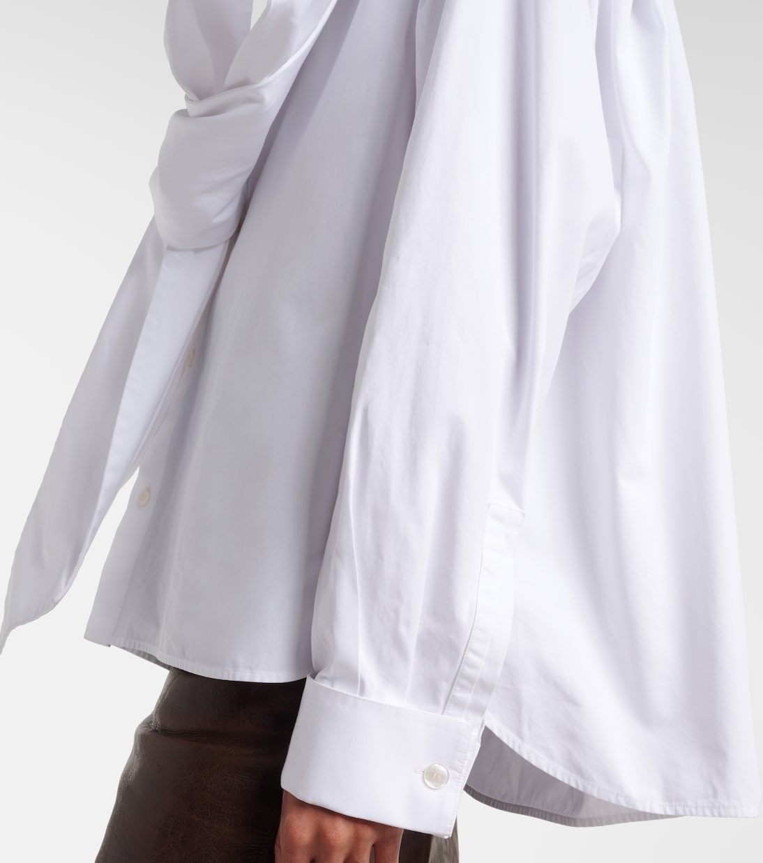 Bow-detail cotton poplin blouse | Saint Laurent