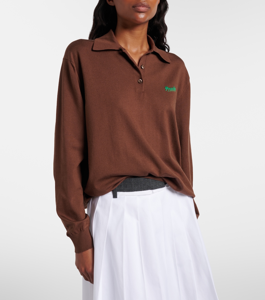 Silk-blend polo sweater | Prada