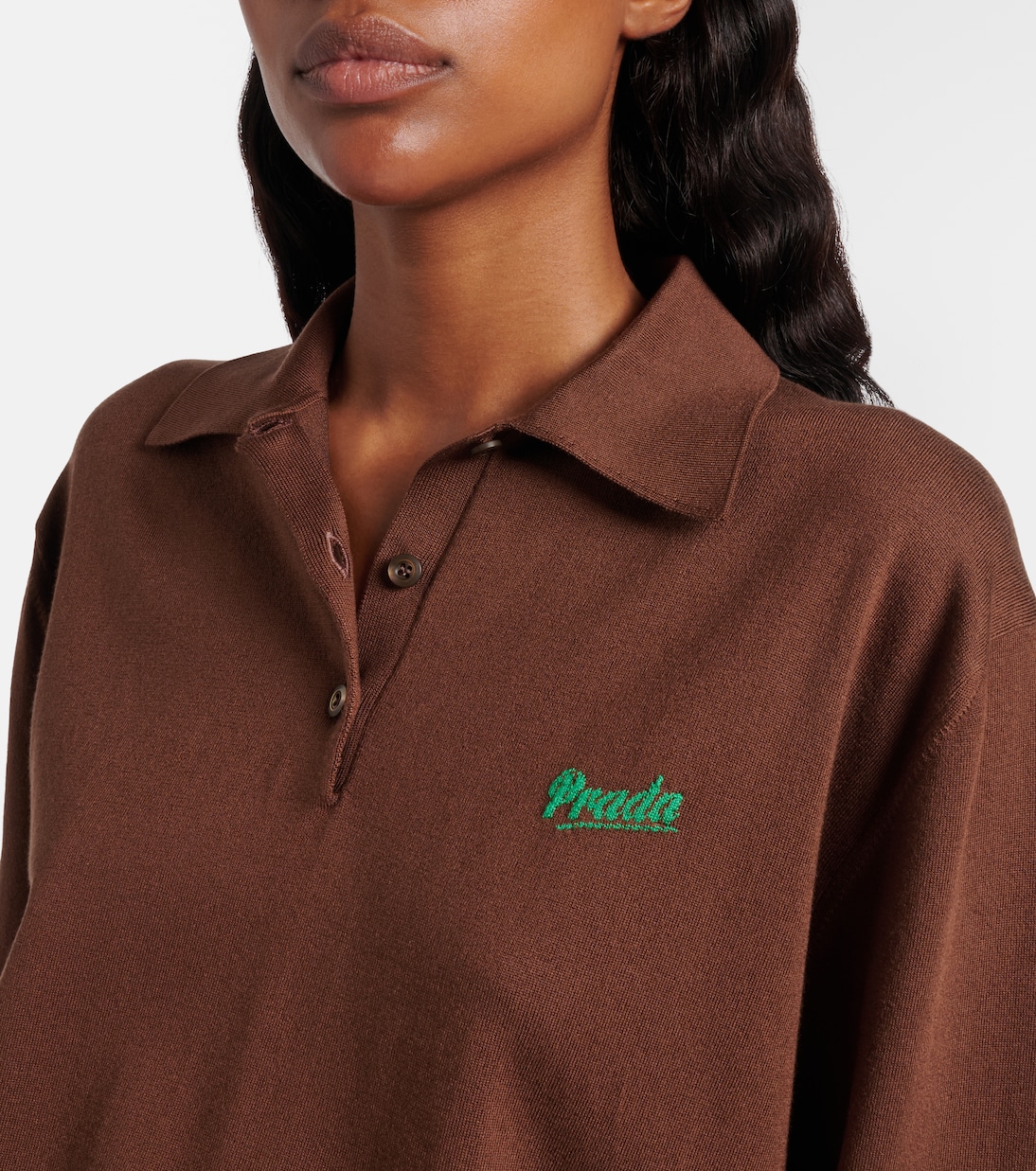 Silk-blend polo sweater | Prada
