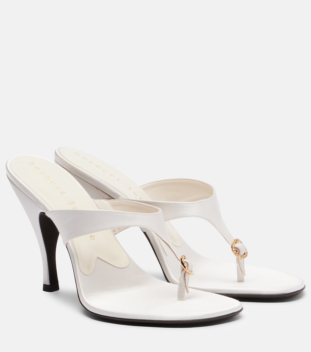 Kiss And Tell embellished satin thong sandals | Herbert Levine