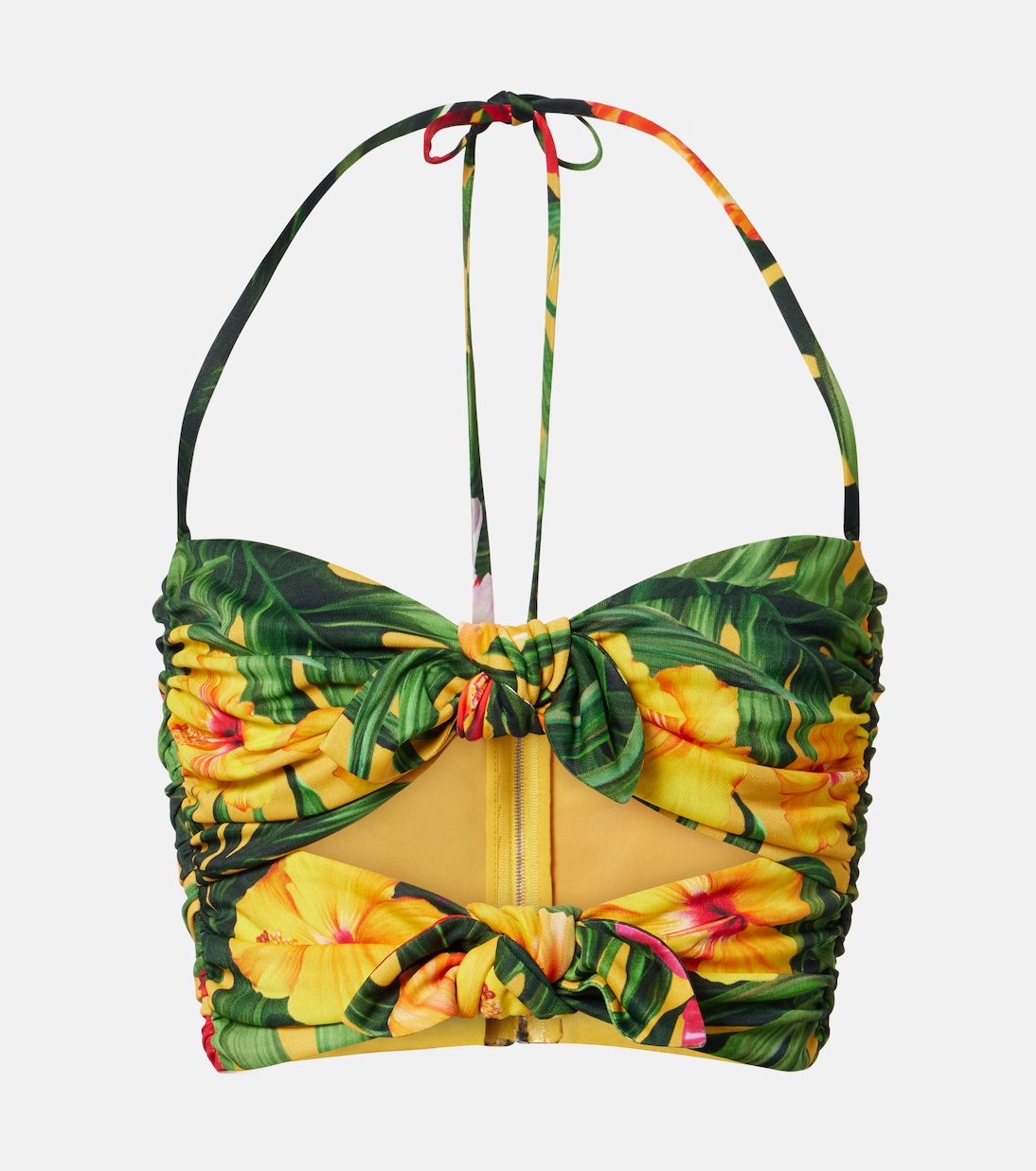 Cutout floral halterneck crop top | Dolce&Gabbana