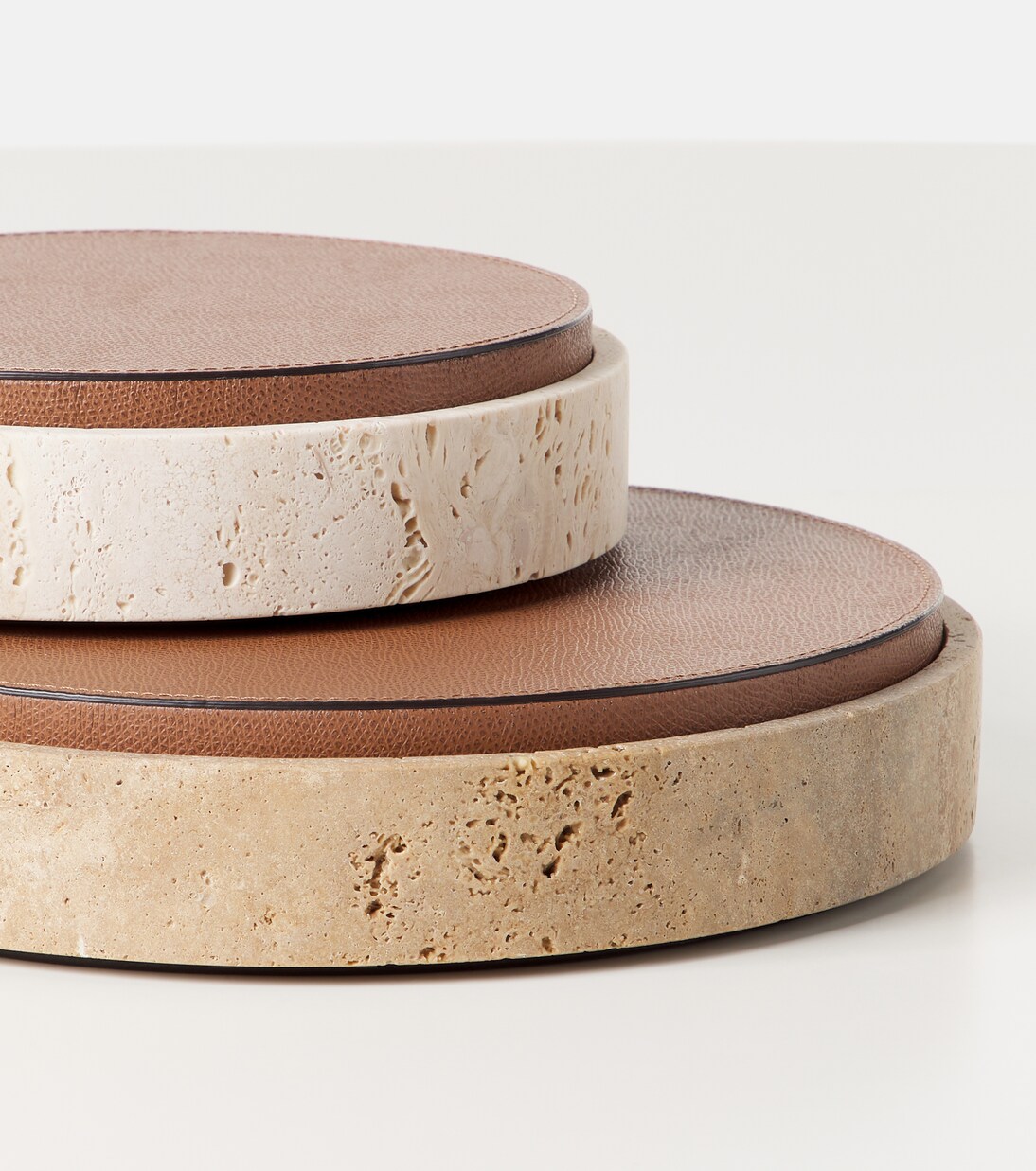 Giza Large marble and leather box | Giobagnara