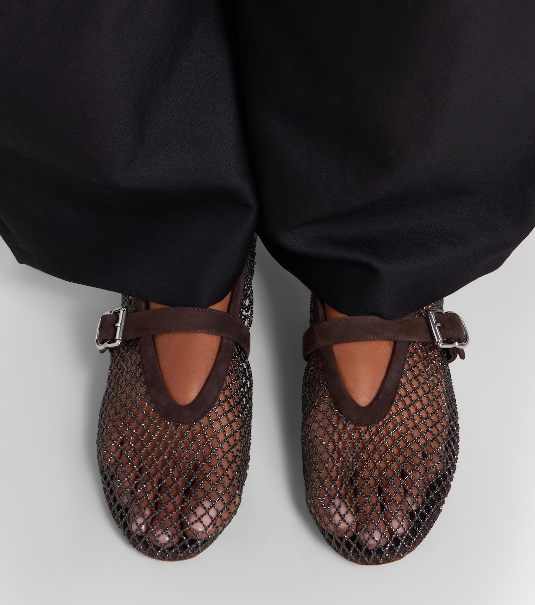 Fishnet embellished Mary Jane flats | Alaïa