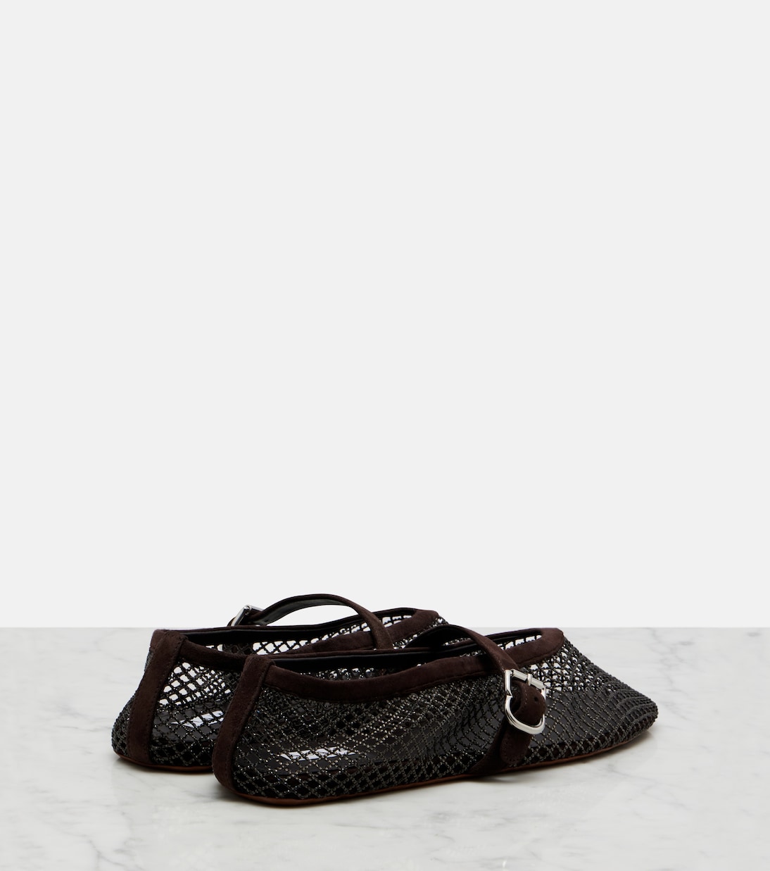 Fishnet embellished Mary Jane flats | Alaïa