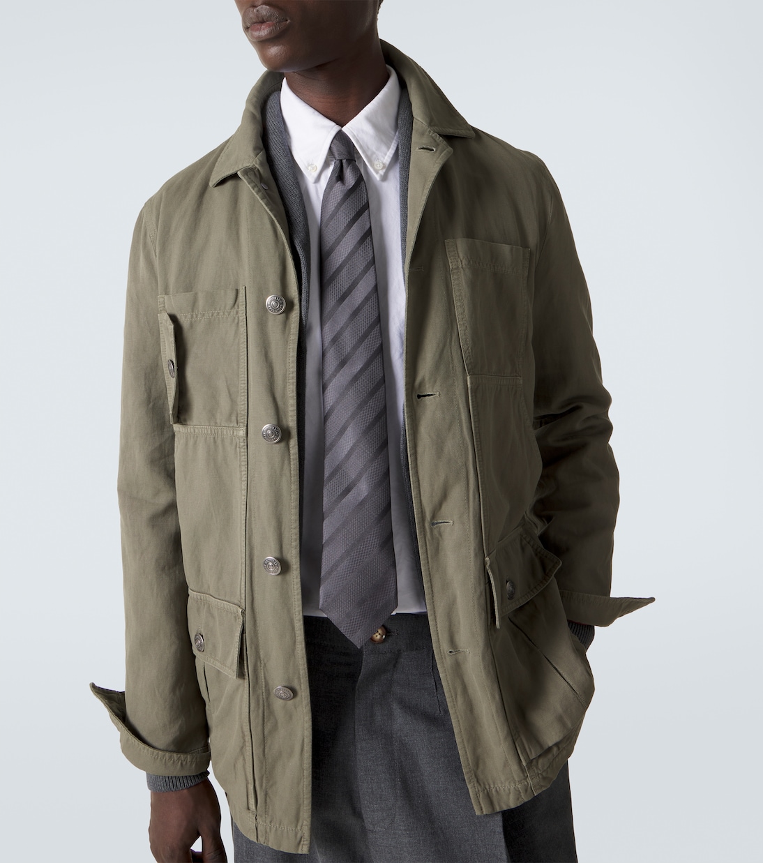 Cravate en soie à rayures | Brunello Cucinelli