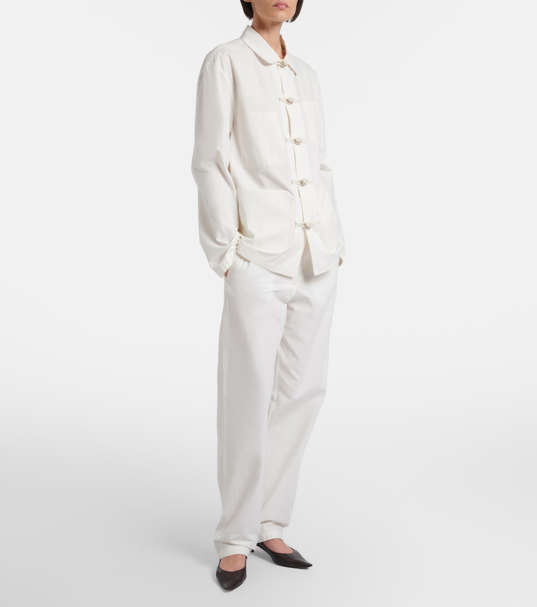 Fael cotton poplin straight pants | The Row