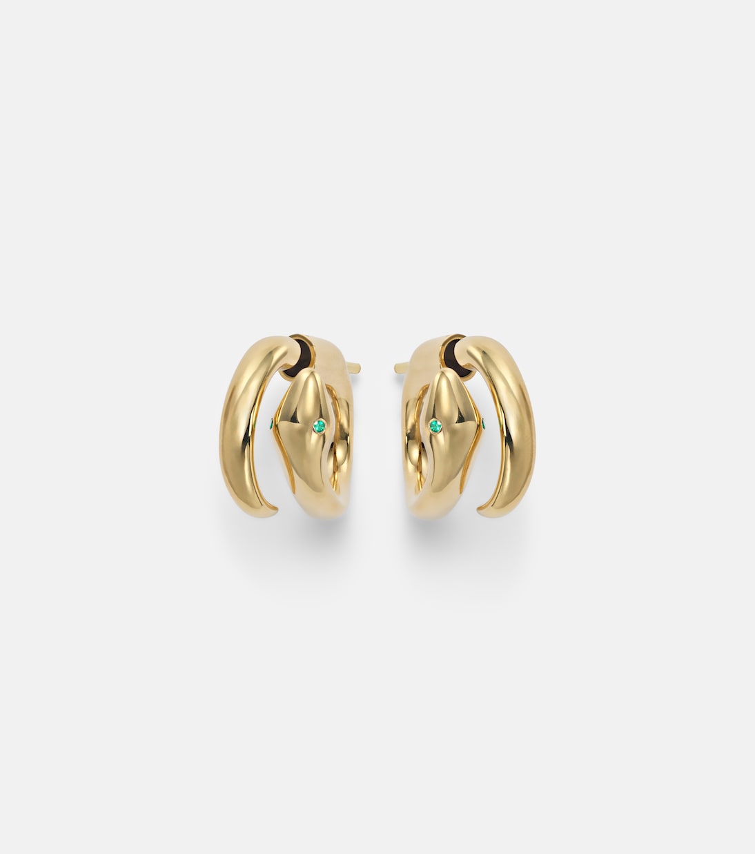 Ohrringe Spiral Cobra aus 18kt Gelbgold mit Smaragden | Ileana Makri
