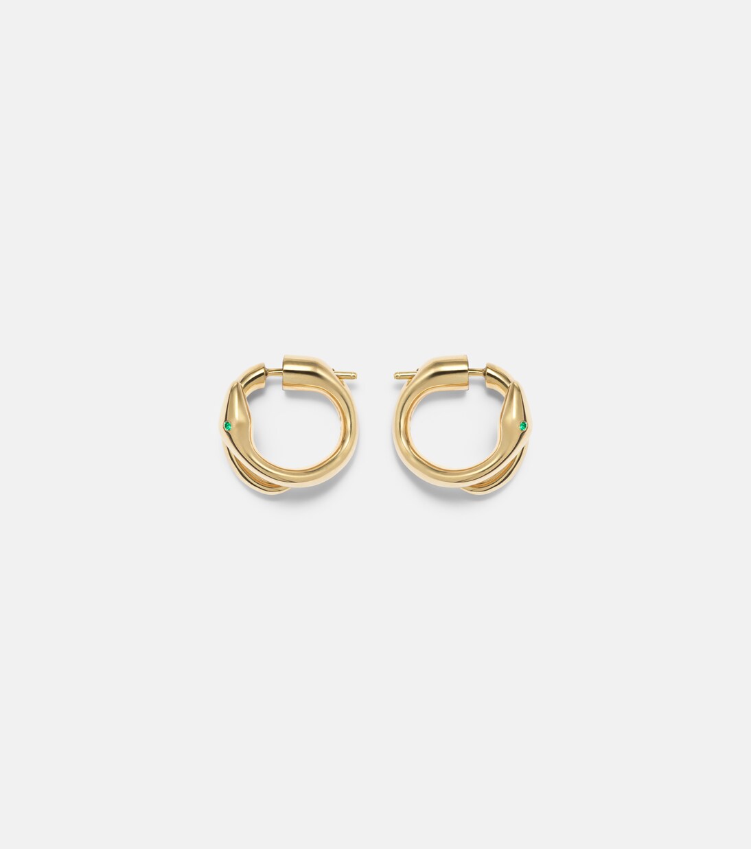 Ohrringe Spiral Cobra aus 18kt Gelbgold mit Smaragden | Ileana Makri