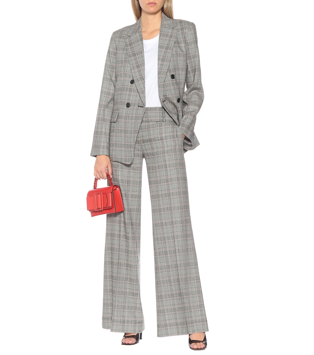 Pantalon ample Metropolitan en laine mélangée à carreaux | Frame