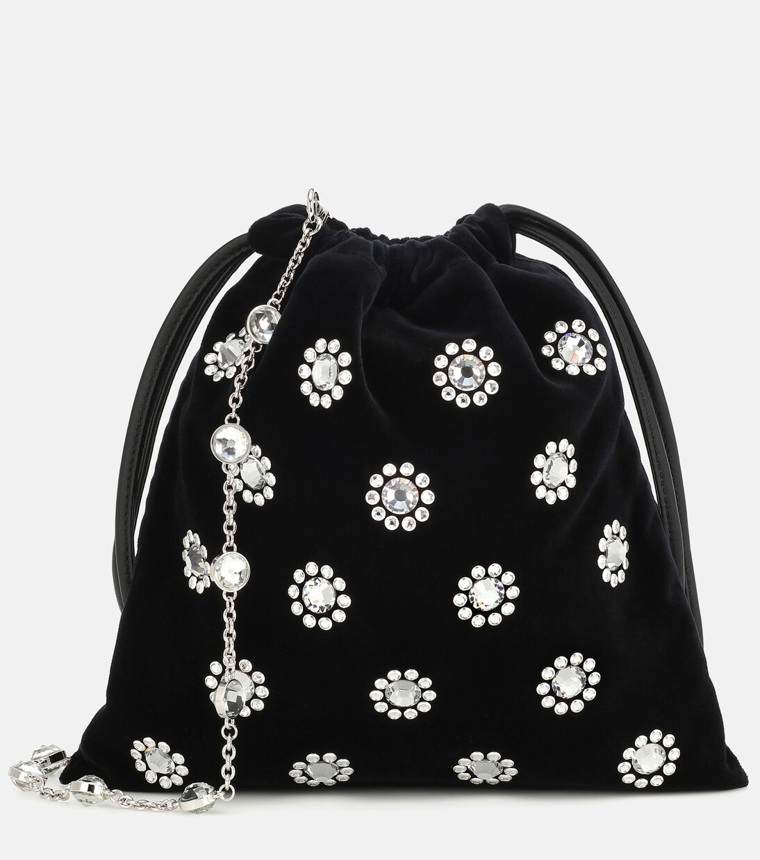 Embellished velvet drawstring pouch | Miu Miu