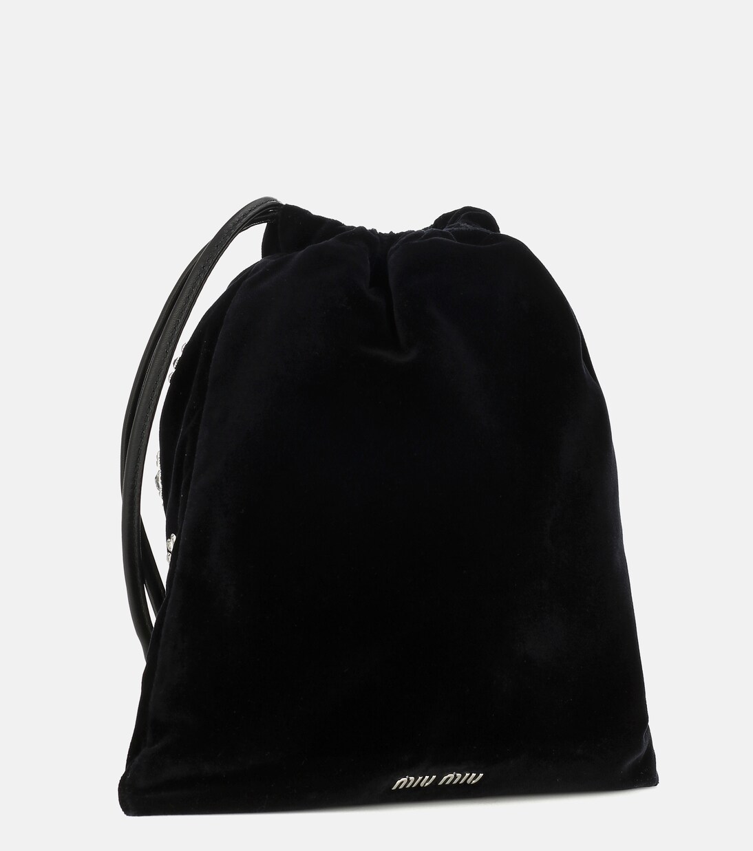 Embellished velvet drawstring pouch | Miu Miu