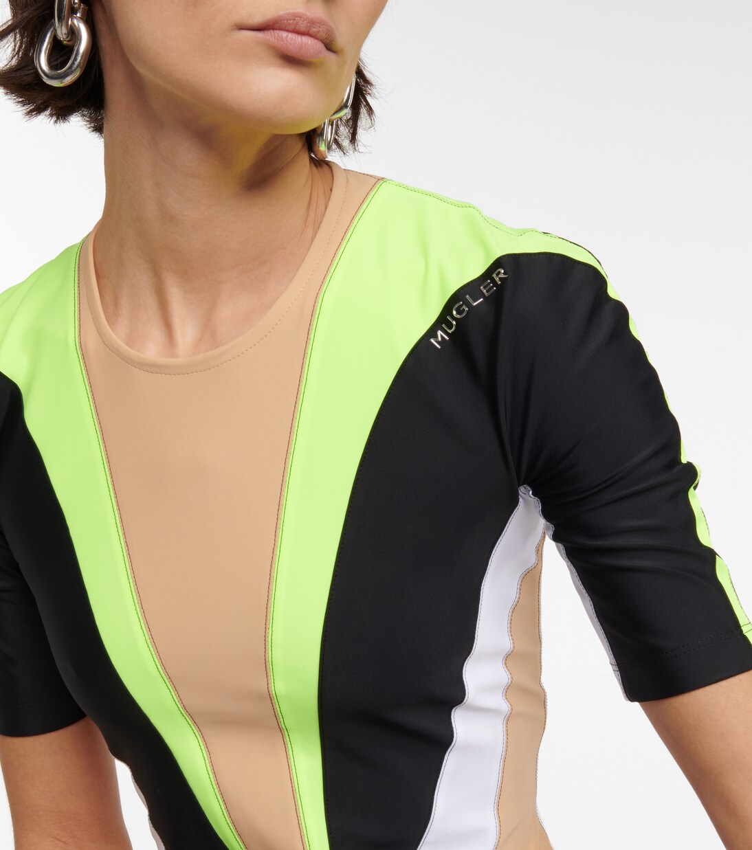 Top rayé à logo | Mugler