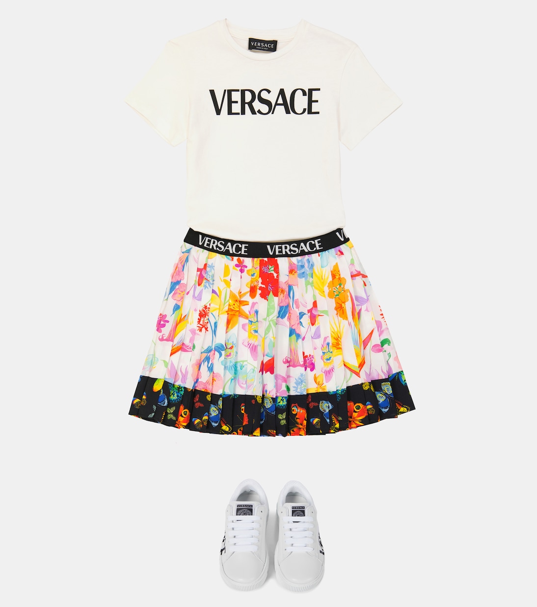 Jupe Jardin imprimée à plis | Versace Kids