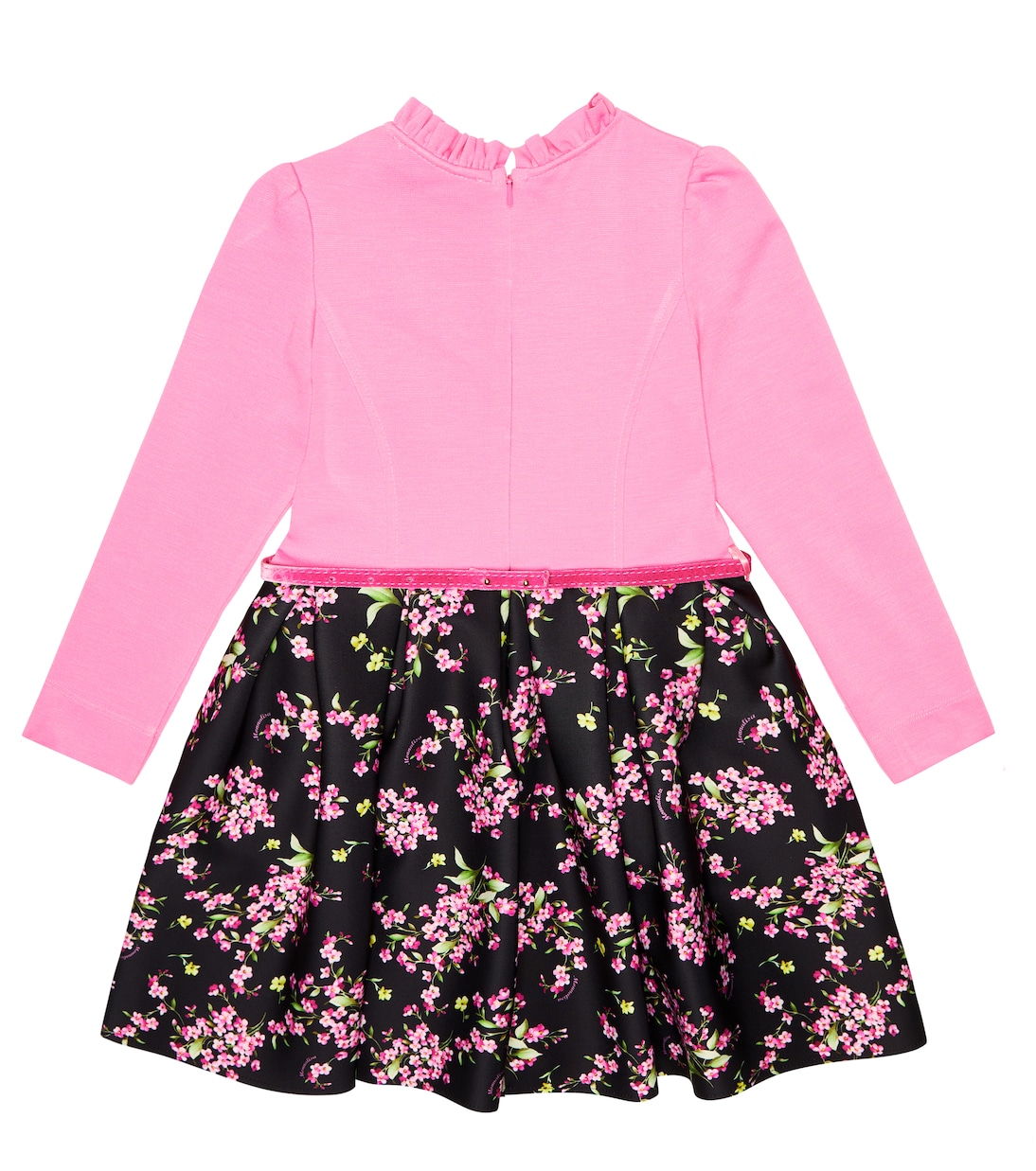 Floral ruffle-trimmed dress | Monnalisa