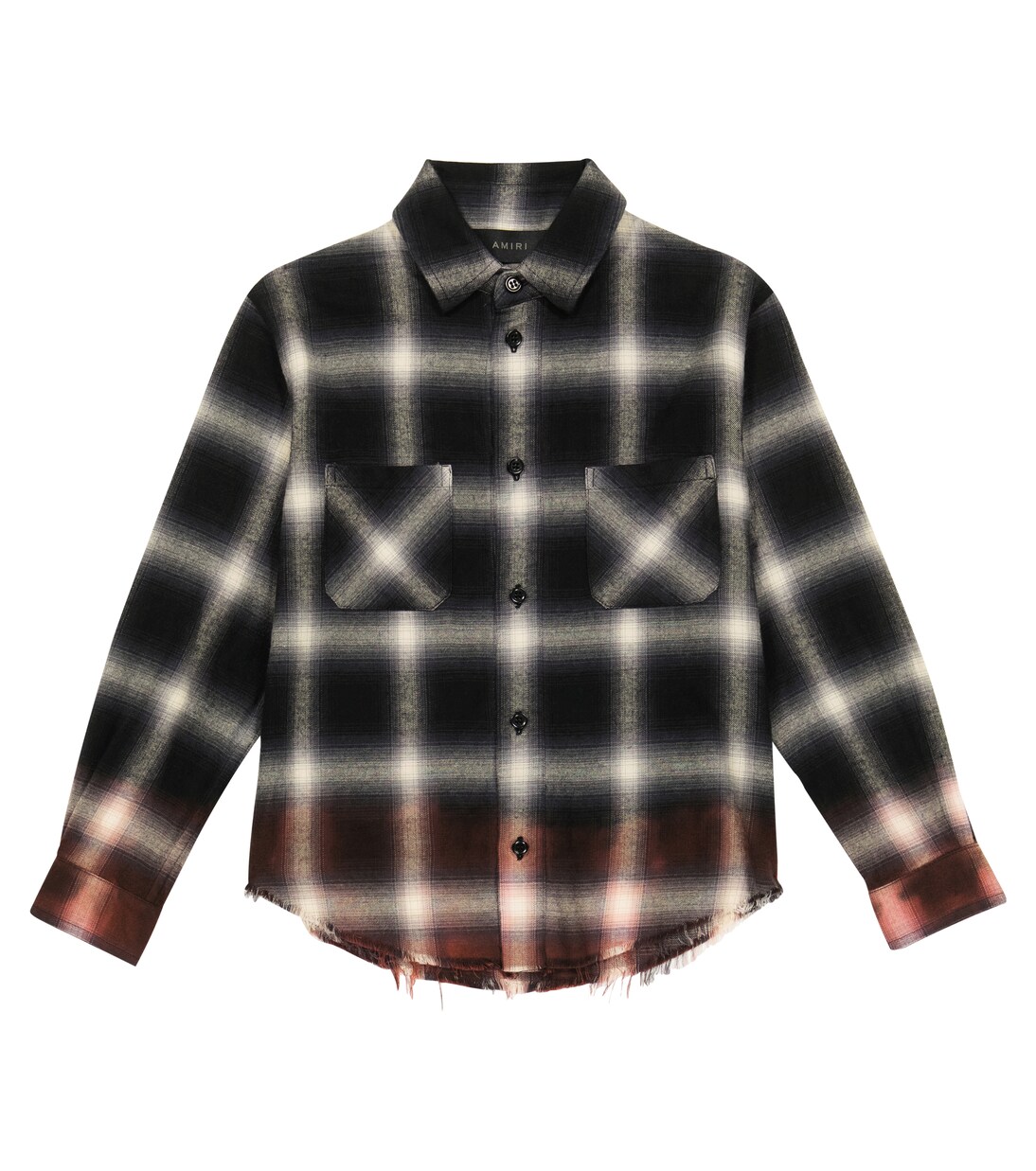 Degradé checked cotton shirt | Amiri Kids
