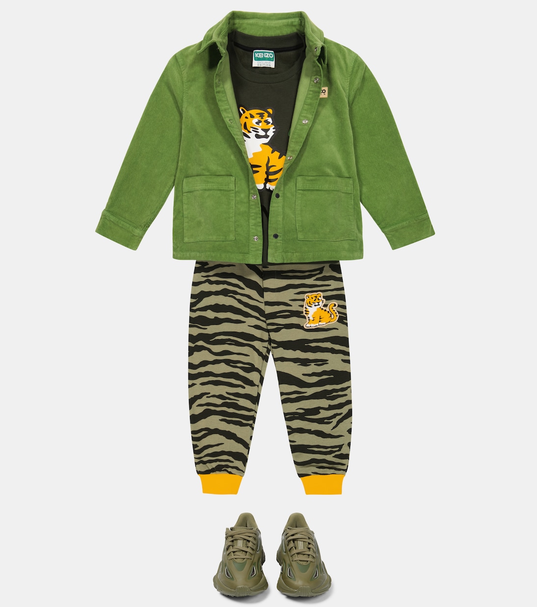 Embroidered tiger-print cotton sweatshirt | Kenzo Kids
