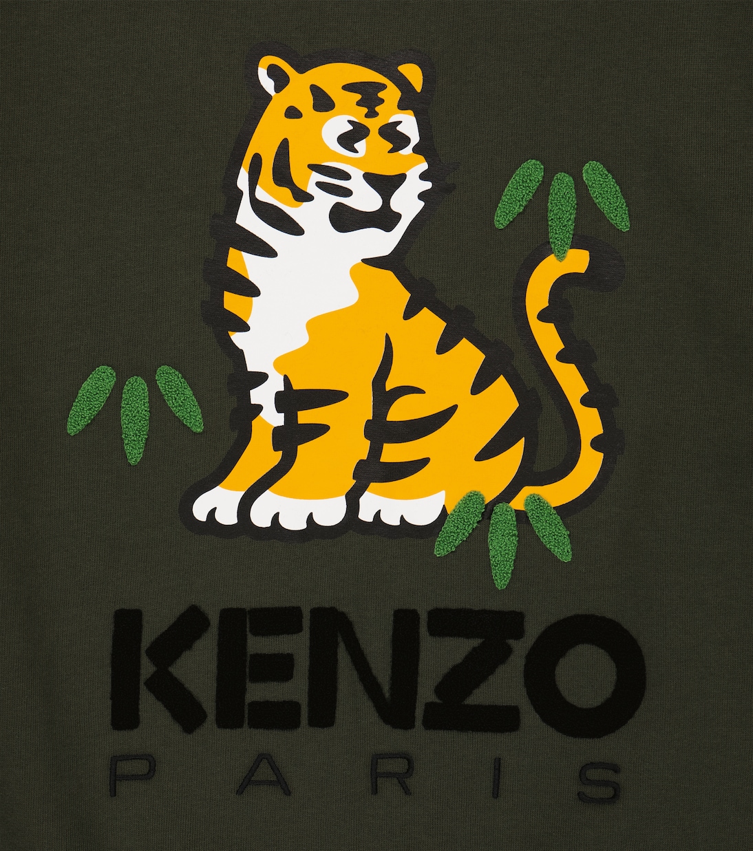 Embroidered tiger-print cotton sweatshirt | Kenzo Kids