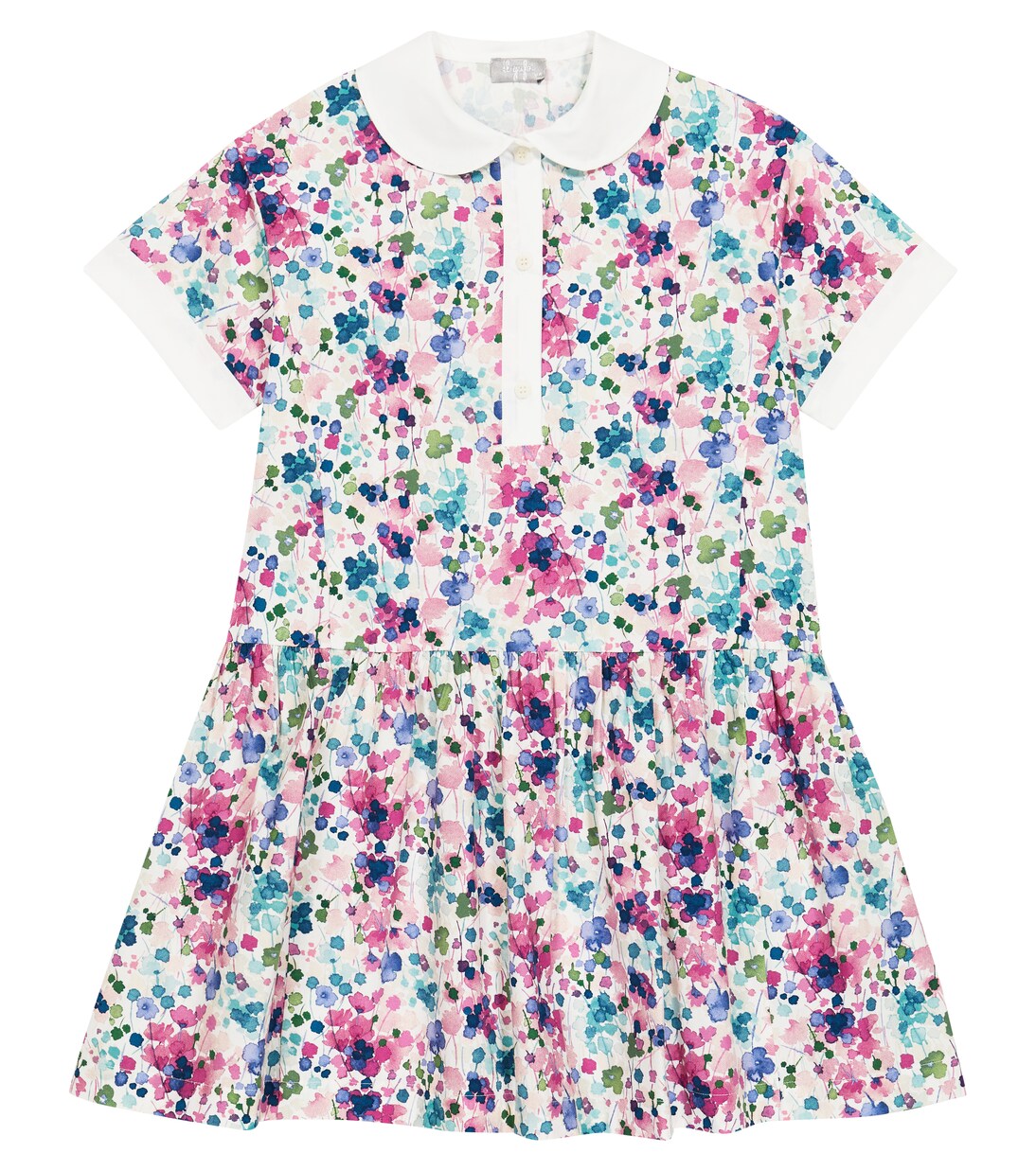 Floral-printed cotton dress | Il Gufo