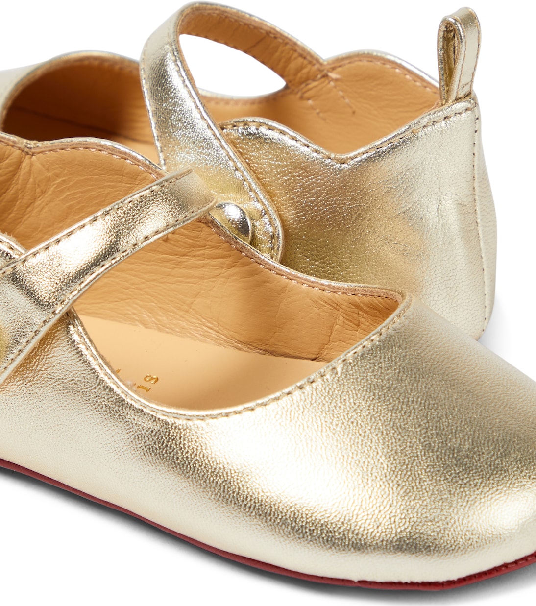 Baby Ballerinas Love Chick aus Metallic-Leder | Christian Louboutin Kids