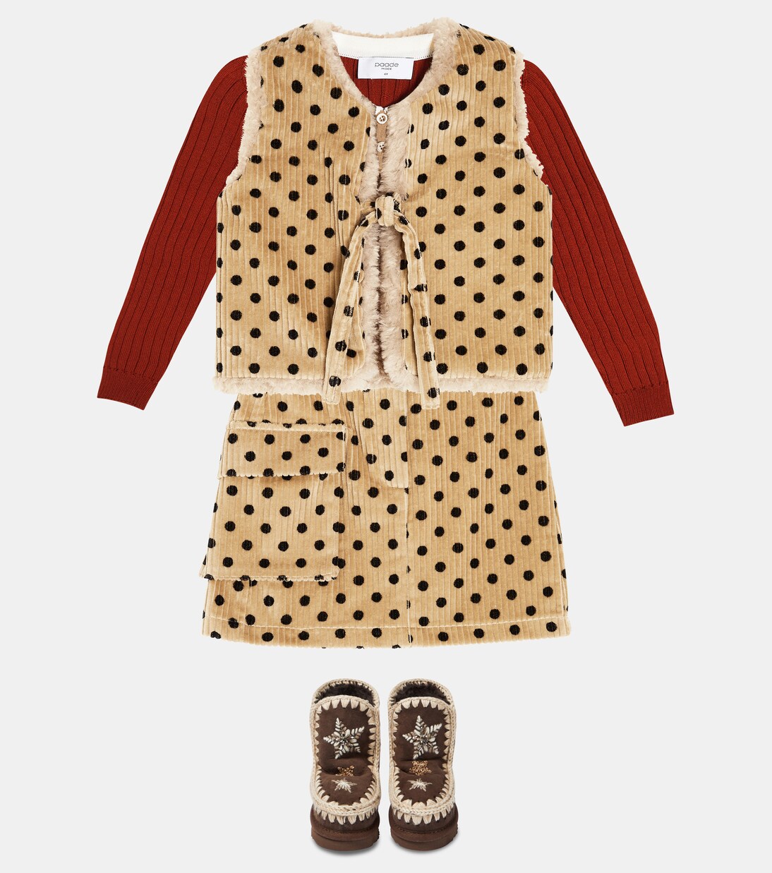 Ribbed-knit wool-blend polo top | Paade Mode